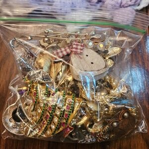 Lot of Christmas Vgt to Modern Brooches Earrings & Charms Costume Jewelry